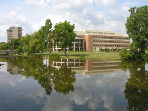 UM-Flint campus along the Flint River