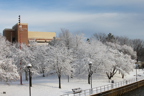 UM-Flint's William S. White building in Winter