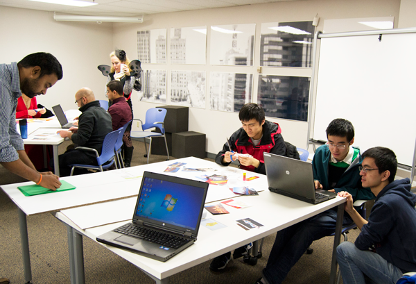 Students and community members collaborate in University Outreach's Innovation Incubator [IN]