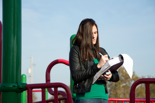 Tina Sabo helped conduct research on playground accessibility.