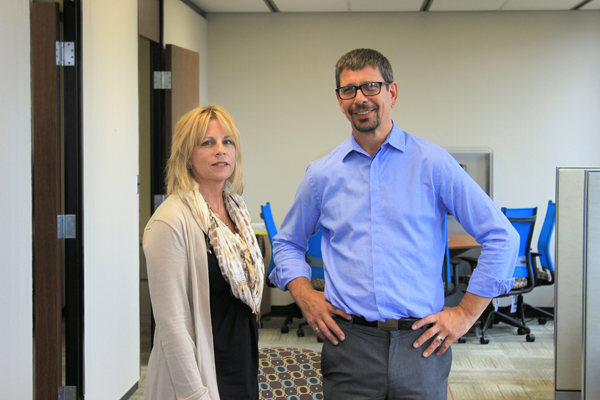 Sherryl McLaughlin and Bob Barnett in the new Center for Education Preparation