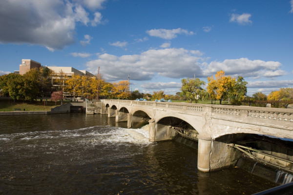 Flint River's Hamilton Dam, on the UM-Flint Campus