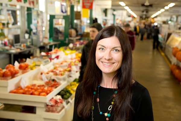 Associate Professor of Theatre and Dance Janet Haley at the Flint Farmers' Market