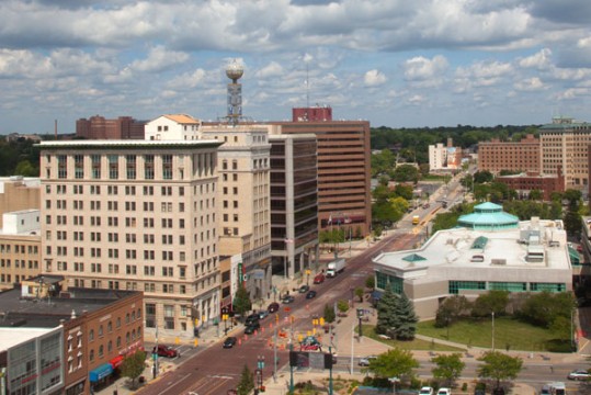 Downtown Flint, looking north from the Mott Foundation Building