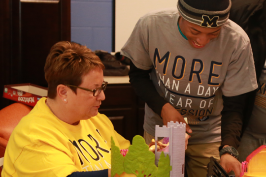 On MLK Day 2015, Chancellor Borrego worked alongside students at the Whaley Children’s Center.