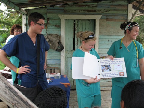 UM-Flint nursing students in the Dominican Republic.