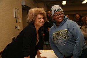 Angela Davis signed books and took photos with attendees.