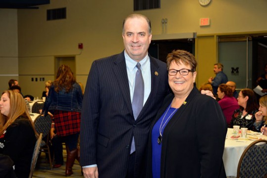 Congressman Dan Kildee and UM-Flint Chancellor Susan E. Borrego