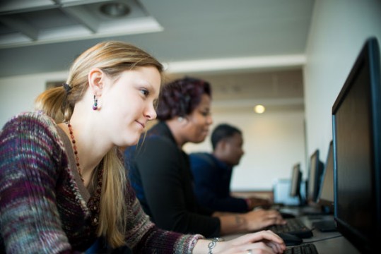UM-Flint students in computer lab.