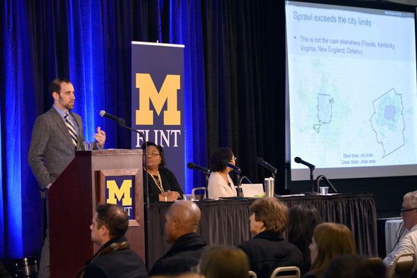 Richard Sadler, PhD, assistant professor of Family Medicine at Michigan State University and a UM-Flint alumnus, shared insights from a historic, geographic, and public health perspective.