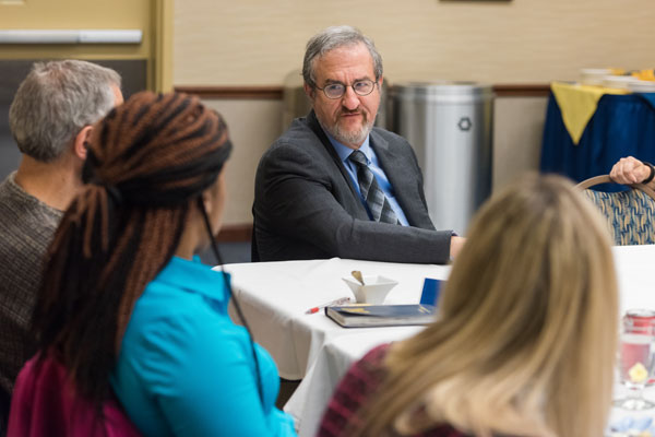 President Mark Schlissel was on the UM-Flint campus March 21, 2016 to discuss U-M's response to the Flint water crisis with students, staff, and faculty. 