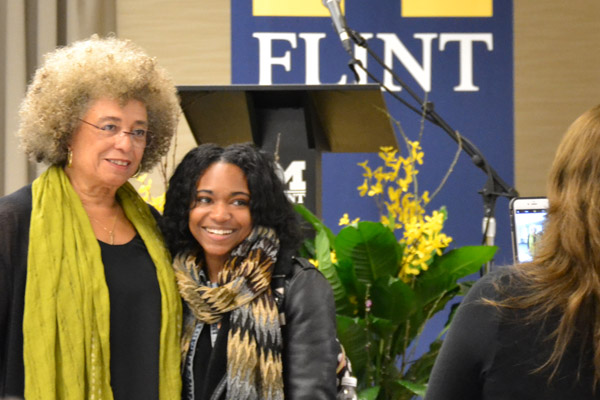 At each event, Angela Davis took time to meet with her audience members.