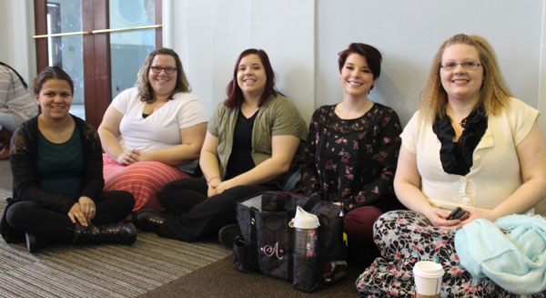 Staff of UM-Flint's Early Childhood Development Center at last week's town hall