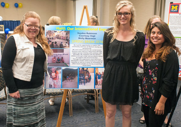 The social work students shared their experiences in Haiti on the UM-Flint campus.