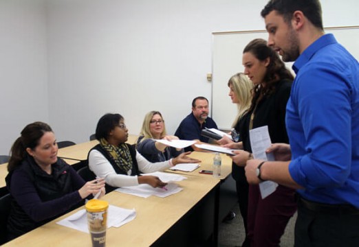 UM-Flint education students participated in a variety of mock interview settings.