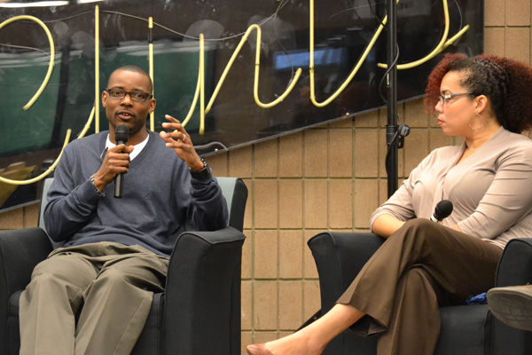 Henderson Allen (left) and Dawn Demps (right) talk about their time at UM-Flint and their careers.