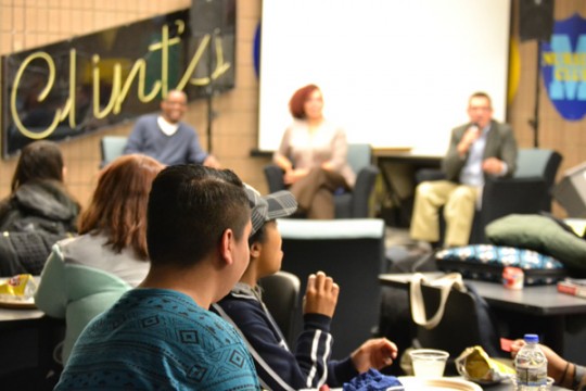 UM-Flint Political Science, Africana Studies, and MPA alumni speak to students on campus