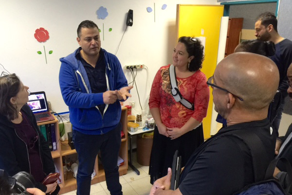 Delegation members at a school in Tsur Baher, a Palestinian neighborhood in East Jerusalem.