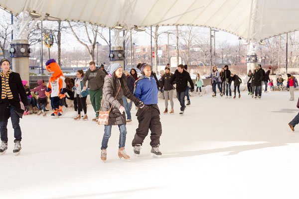 Hundreds came out to the grand reopening of the ice rink.