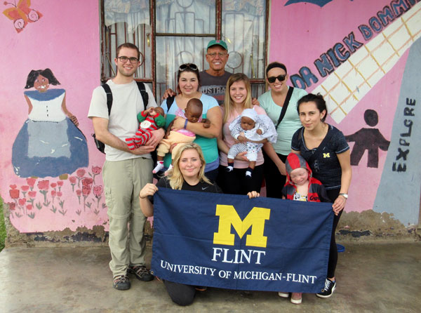 UM-Flint public health students at an orphanage in Tanzania.