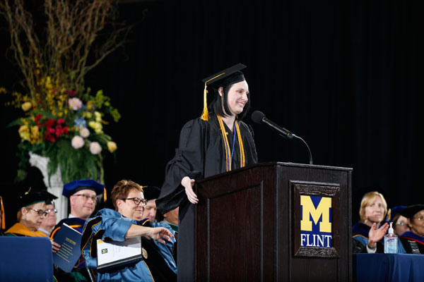 Holly Kilburn was the student speaker for the afternoon ceremony.