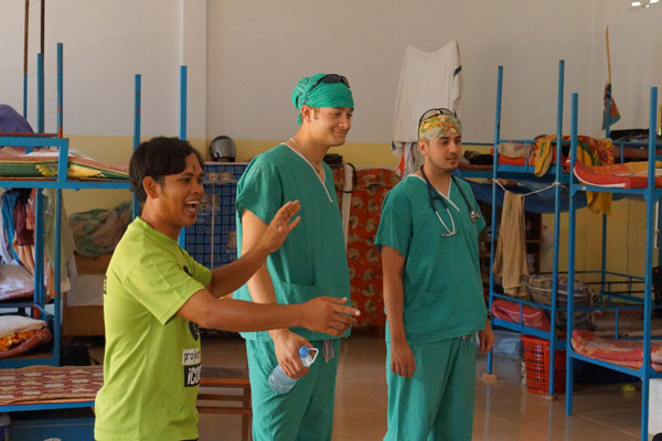 UM-Flint students at health clinic in Cambodia.