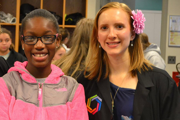 Samantha Grathoff with one of her Curiosity Academy students.