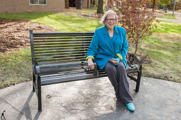 Audrey Snipes Lattie, a member of UM-Flint's first graduating class of '58, attended the dedication ceremony.