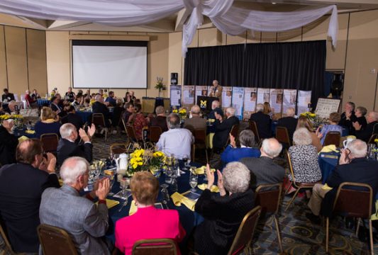 Nearly 100 people attended the inaugural UM-Flint Victors Reunion.