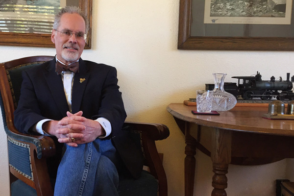 UM-Flint alumnus Donald Tallman in his office at the Colorado Railroad Museum.