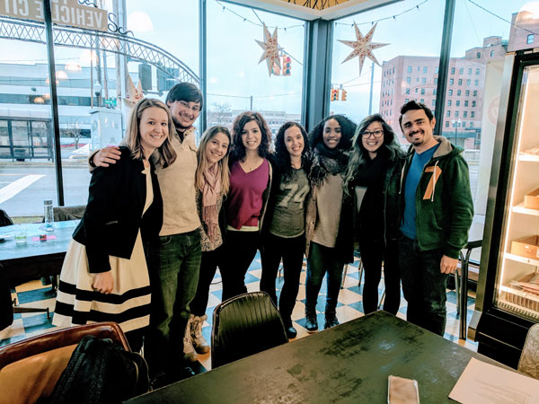 UM-Flint ELP students at a Flint grocery store that features Michigan products.