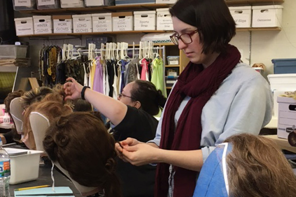 Alli Switalski at the UM-Flint Theatre wig workshop.