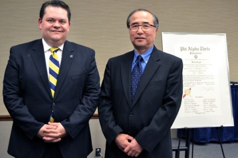 '93 alumnus Judge Stephen Thibodeau with UM-Flint History's Roy Hanashiro, PhD