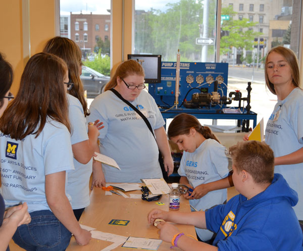 UM-Flint GEMS participants working on an engineering design activity