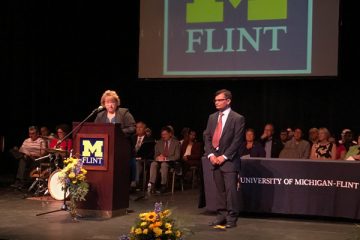 UM-Flint College of Arts and Sciences Dean Susan Gano-Phillips introduces new Associate Professor of Engineering Tariq Shamim