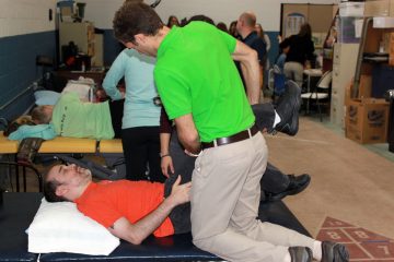 Burton resident Dave Schultz comes to PT Heart for therapy related to cerebral palsy.
