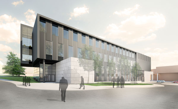 An artist's rendering of the William R. Murchie Science Building expansion. (Drawing courtesy of Architecture, Engineering and Construction)