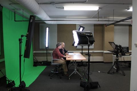 UM-Flint's new studio is located on the 11th floor of the Northbank Center