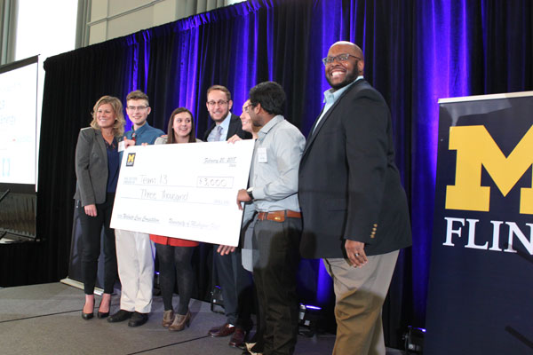 The winning team at UM-Flint's second annual Corporate Case Competition