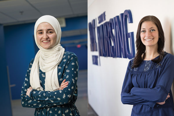 2018 Spring Commencement student speakers Noor Abdalla and Danielle Emerson