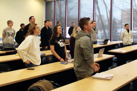 Members of UM-Flint's Entrepreneurs Society at a recent meeting