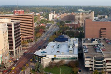 View of downtown Flint looking north.