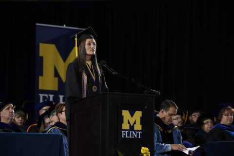 Danielle B. Emerson, student speaker for the afternoon ceremony.