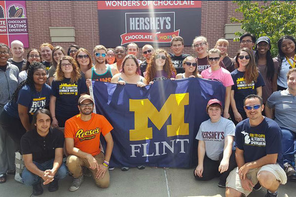 UM-Flint volunteers stopped in Hersey, PA as part of the 2017 Alternative Summer Break in Philadelphia.
