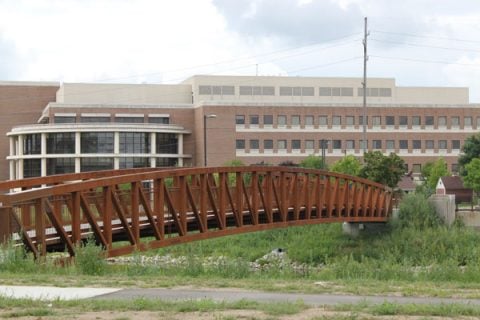 New footbridge over the Flint River