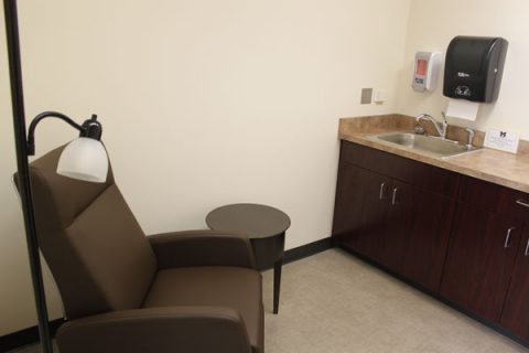 Lactation room on 4th floor of William S. White Building