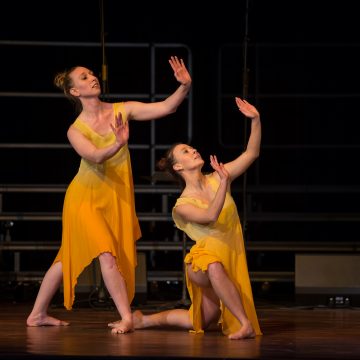 Theatre and Dance Scholarship recipient Chelsey Zappella performing with dance instructor Emma Davis