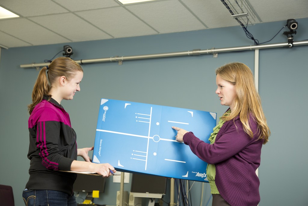 Jennifer Blackwood (right) is an associate professor of physical therapy at UM-Flint