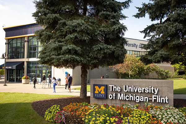 The University of Michigan-Flint campus in spring