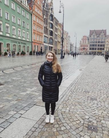 UM-Flint student Cecelia Munro in Wrocław, Poland